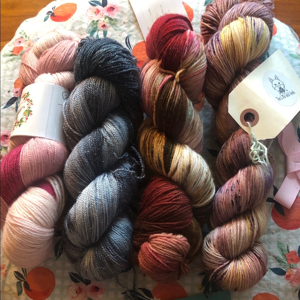 Hand-Dyed  Sock Yarn - Multi-Color Skein- include all 4 new skeins